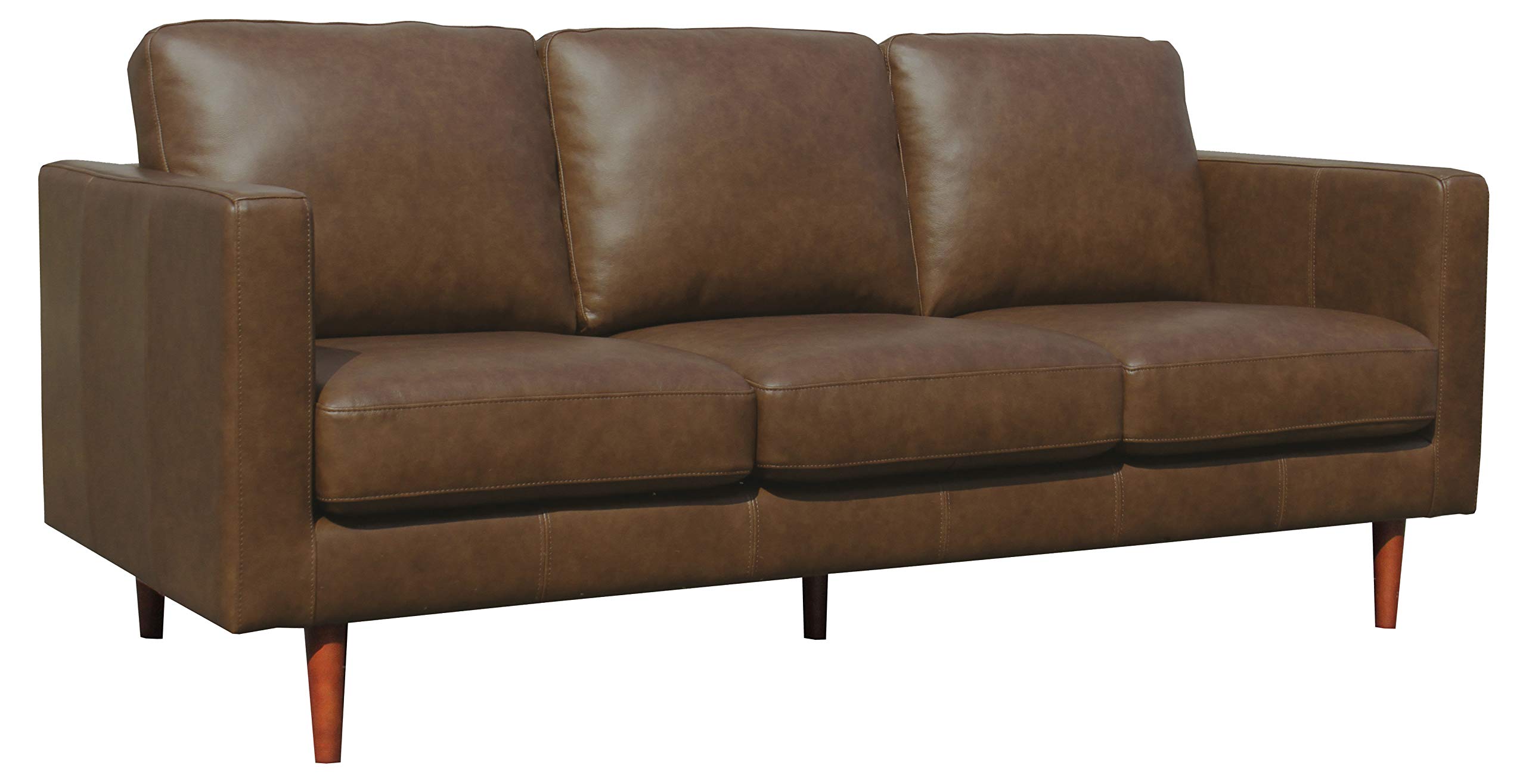Rivet Revolve Modern Genuine Leather Sofa Couch 80