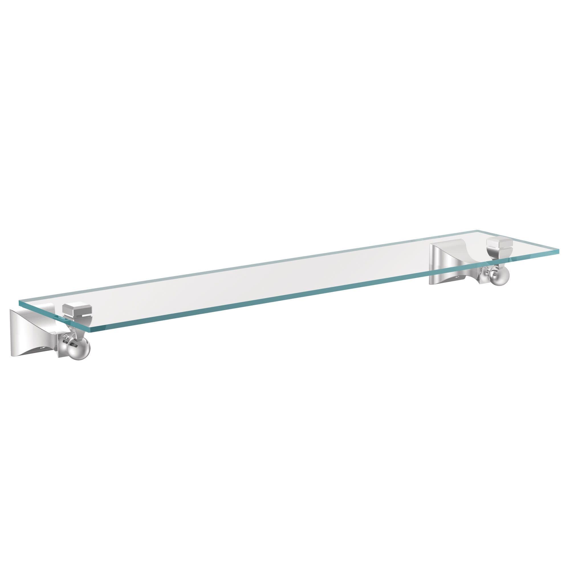 Moen DN8390CH Chrome Glass Bathroom Vanity Shelf - Modern Storage for Towels, Soap, and Toiletries | Perfect for Small Bathrooms and Powder Rooms