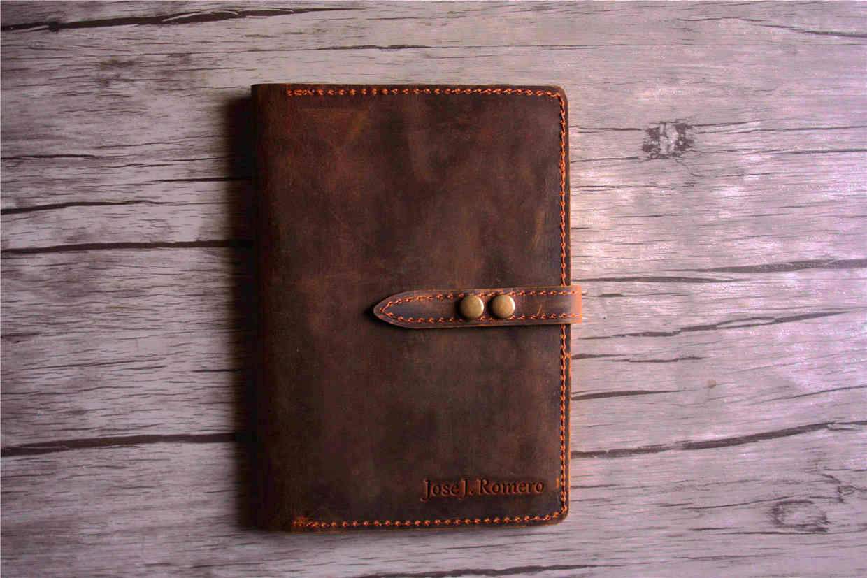 Handmade Rustic Brown Leather Notebook Cover for B5 Size - Perfect for Journaling, Sketching & Office Use