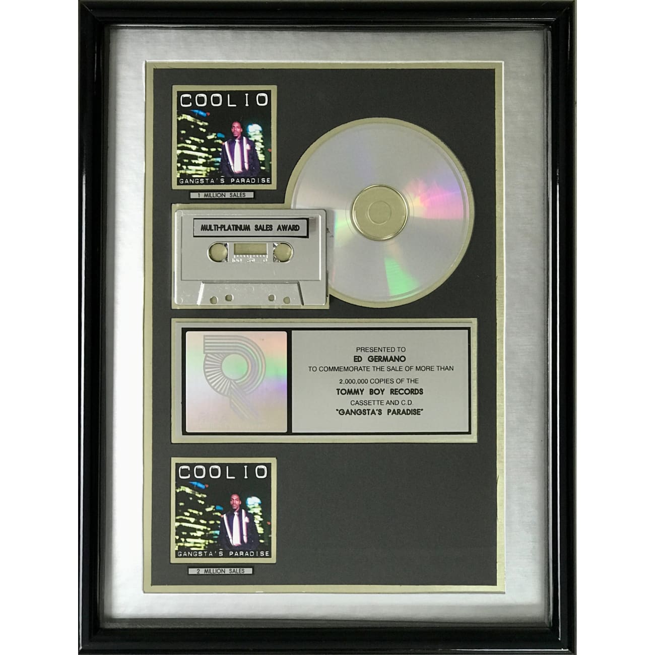Coolio Gangsta's Paradise RIAA 2x Multi Platinum Album Award - Official Music Collectible for Fans & Home Decor