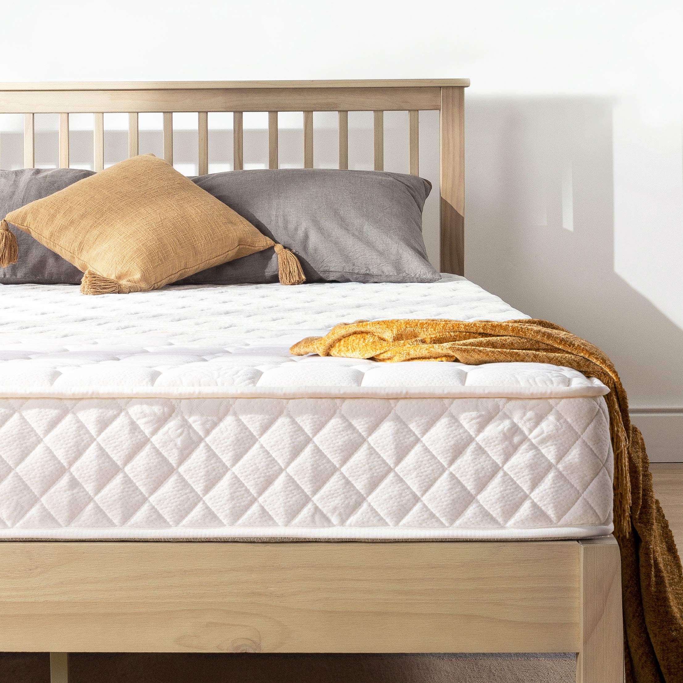 Best 8 Inch Tight-Top Pocket Spring Mattress - Motion Isolation Individually Wrapped Coils, Comfort Foam Layer, CertiPUR-US Certified - Full Size White Mattress for Bedroom, Guest Room & Dormitory