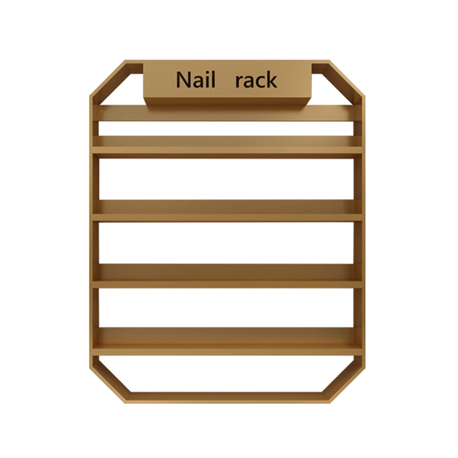 5-Tier Wall Mounted Metal Nail Polish Organizer Rack - Space Saving Cosmetic & Perfume Storage Shelf for Bathroom, Salon, and Vanity Display - Perfect for Nail Polish, Makeup, Skincare Products Organization