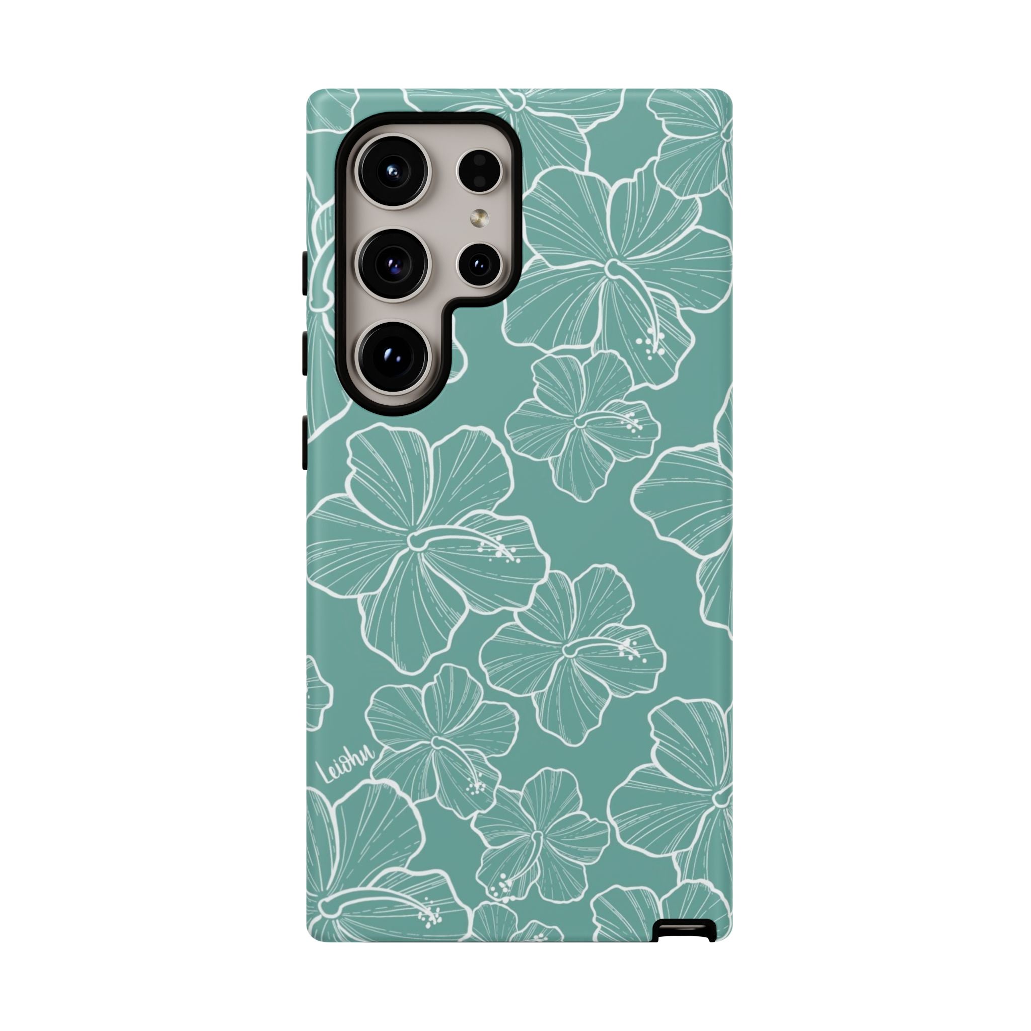 Premium Hibiscus Teal Samsung Galaxy Phone Case - Durable & Stylish Protection for Everyday Use, Work & Travel