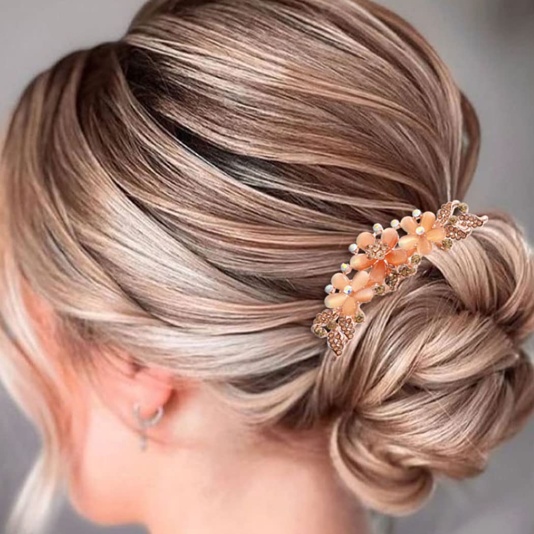 Bohend Rhinestone Hair Comb - Crystal Hair Barrettes for Women & Girls | Elegant Bridal Hair Accessories | Perfect for Weddings, Prom & Special Occasions (Champagne)
