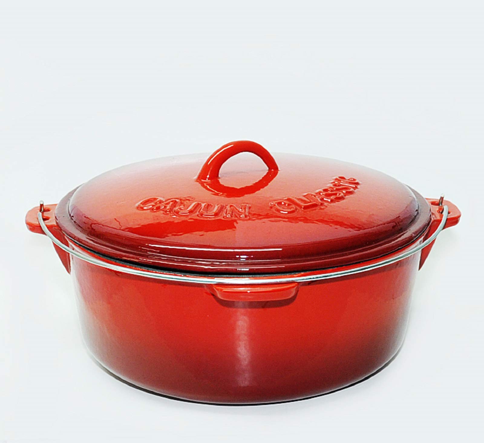 9 Qt. Red Enamel Coated Cast Iron Dutch Oven - Heavy Duty Cookware for Baking, Roasting & Slow Cooking - Perfect for Soups, Stews & Bread Making