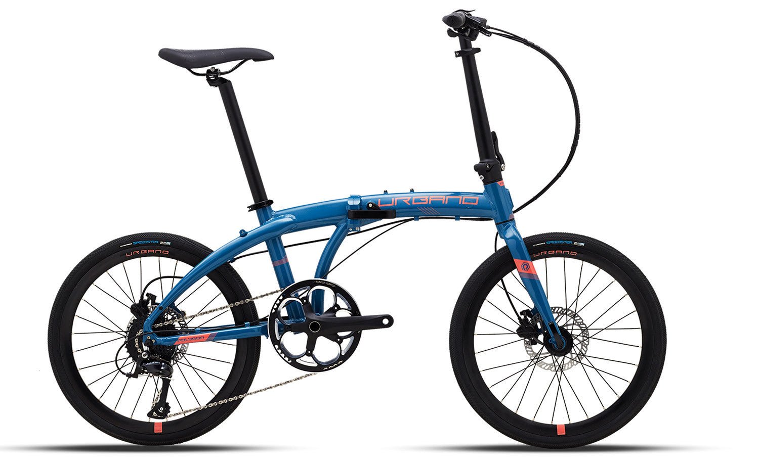 Polygon Urbano 5 Folding Bike - Lightweight Compact Commuter Bicycle for Adults - Perfect for Urban Travel, Camping & Public Transport