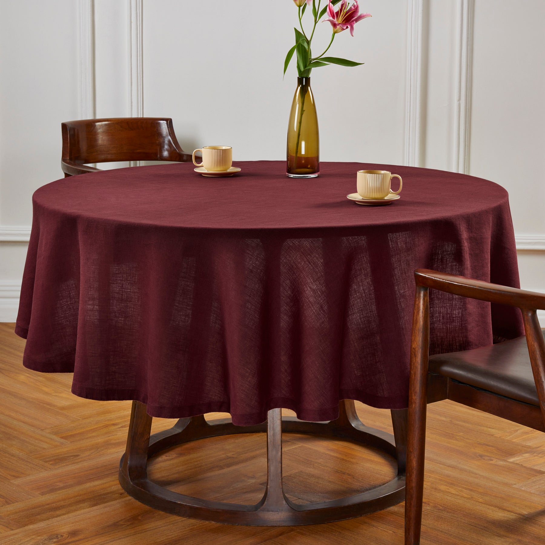 Sonoma Round Tablecloth - Premium Cotton Fabric for Dining & Parties - Perfect for Holiday Gatherings, Weddings & Home Decor