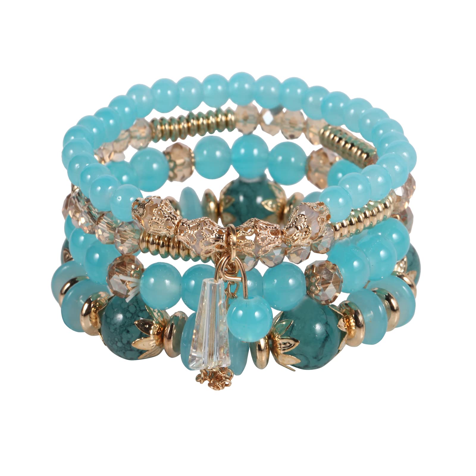 Bohemian Stackable Stretch Bracelets for Women & Girls - Colorful Beaded Charm Jewelry Set, Handmade Multilayer Beads for Everyday Wear, Parties & Gifts