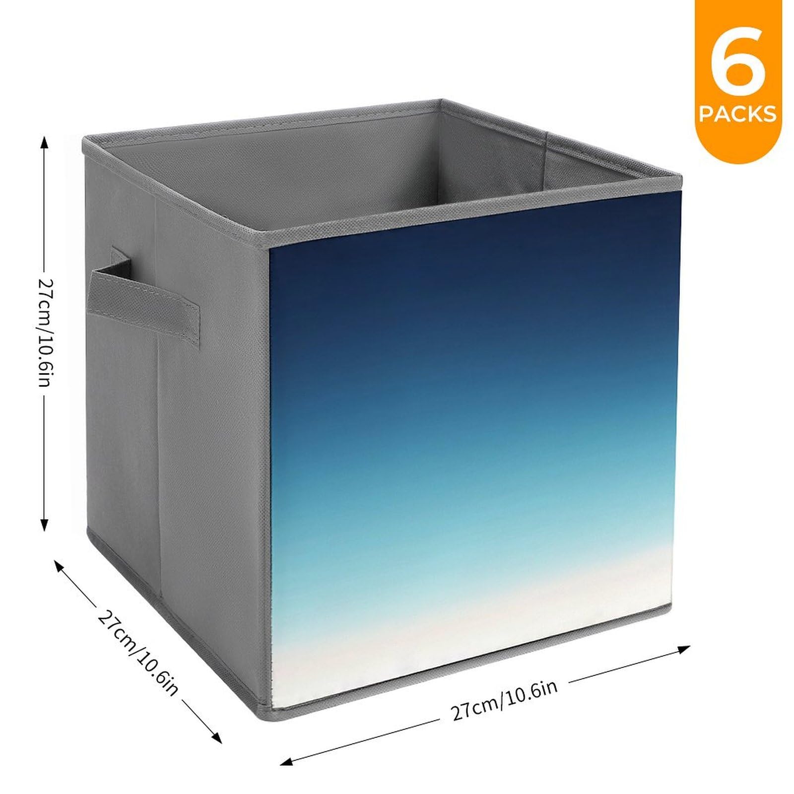 6-Pack Collapsible Storage Bins with Handles - Foldable Fabric Storage Cubes for Closet Organization, Clothing & Toy Storage | Perfect for Bedroom, Nursery & Aircraft Model Display Cases