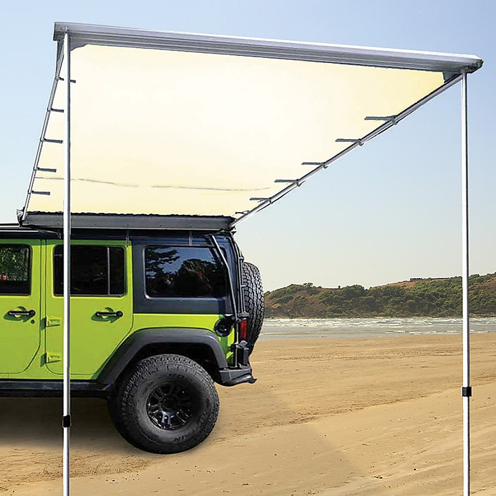 1.4m x 2m Universal Car Side Awning Roof - Waterproof UV Protection for SUVs, Trucks & Camping - Perfect for Outdoor Adventures, Beach Trips & Tailgating