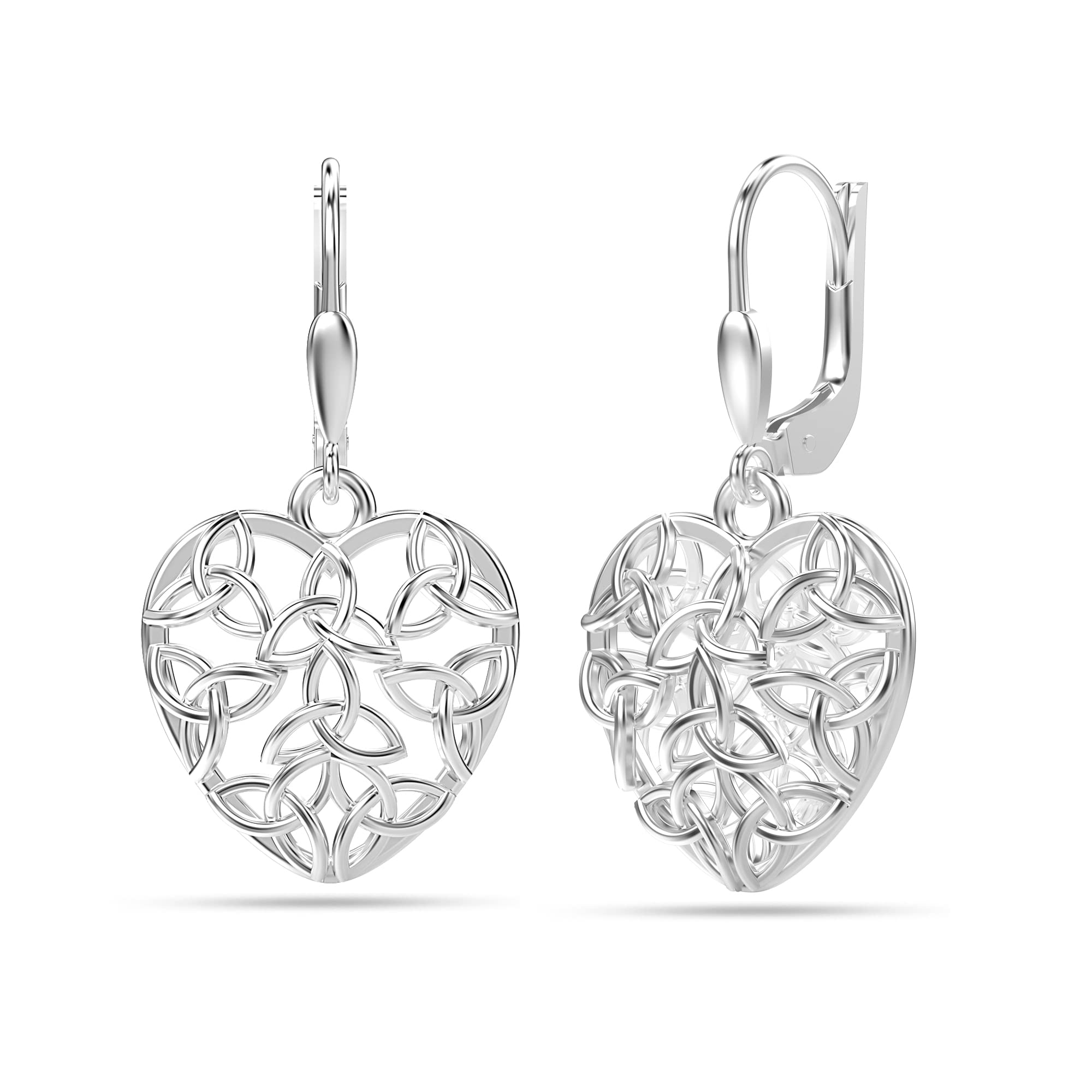 LeCalla 925 Sterling Silver Filigree Dangle Drop Leverback Earrings for Women | Hypoallergenic Long Silver Jewelry | Perfect for Weddings, Parties & Special Occasions