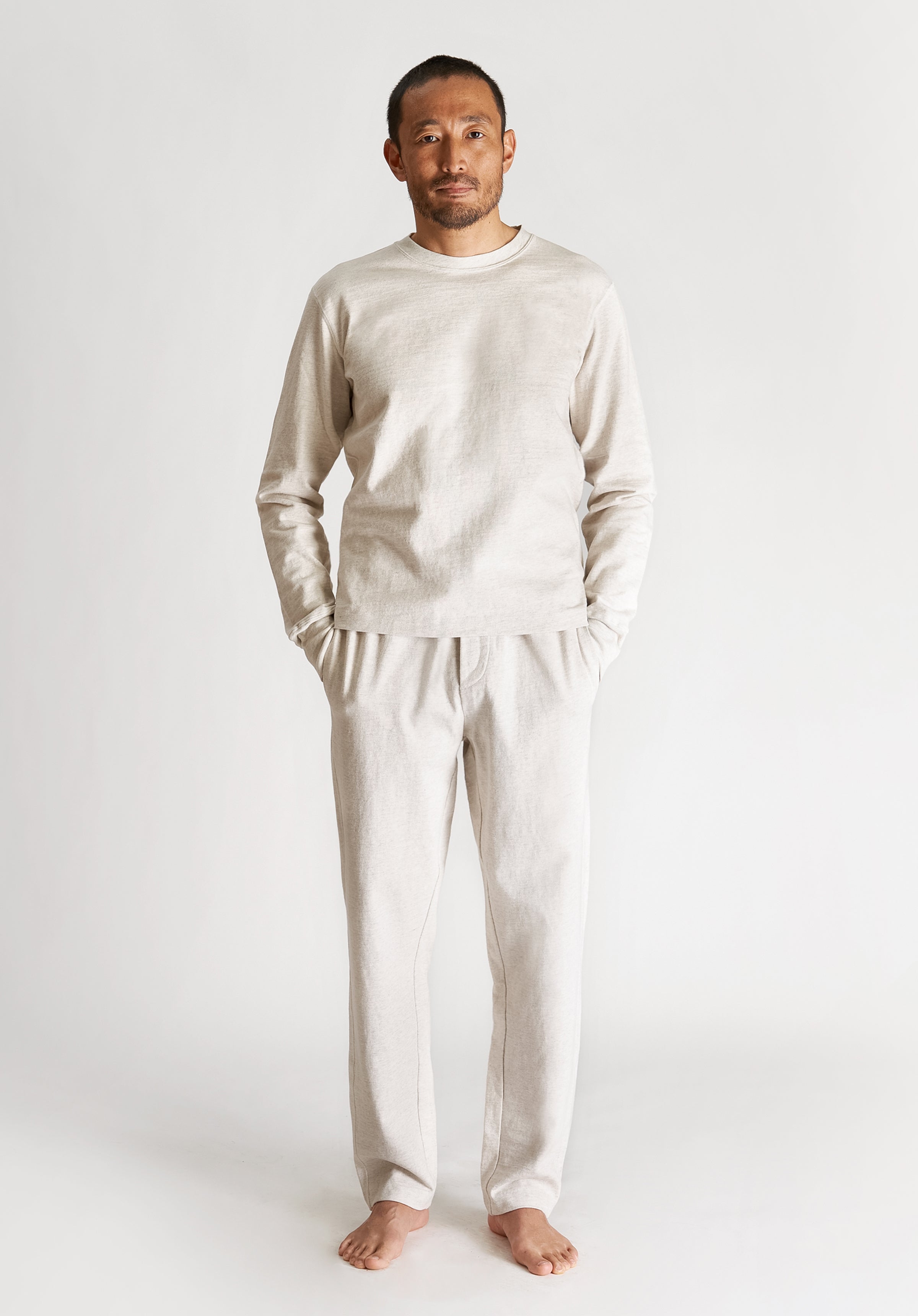 Premium Max Lounge Shirt in Soft Oatmeal Heather - Comfortable Relaxation Wear for Home, Travel & Casual Outings