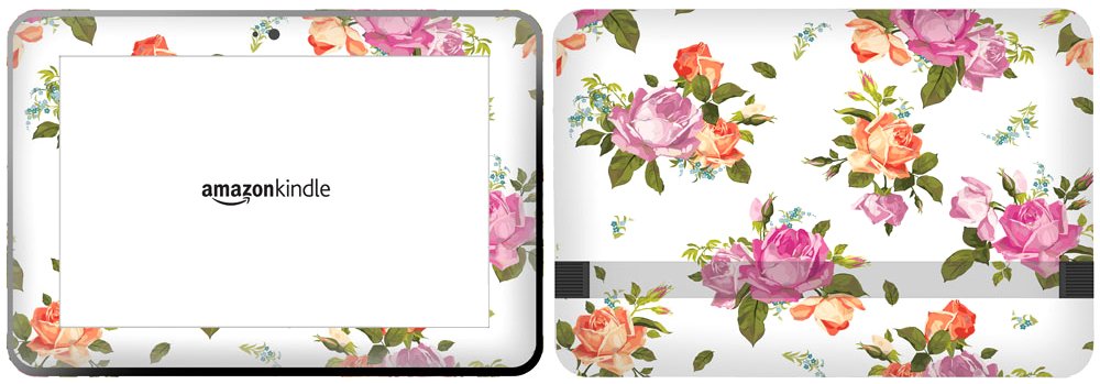 Flower Garden Design Removable Skin Cover for 8.9-Inch Amazon Kindle Fire HD 8 (7th Gen) & Fire HD 10 (7th Gen) - Protective Vinyl Decal Sticker - Perfect for School, Work & Travel Accessories