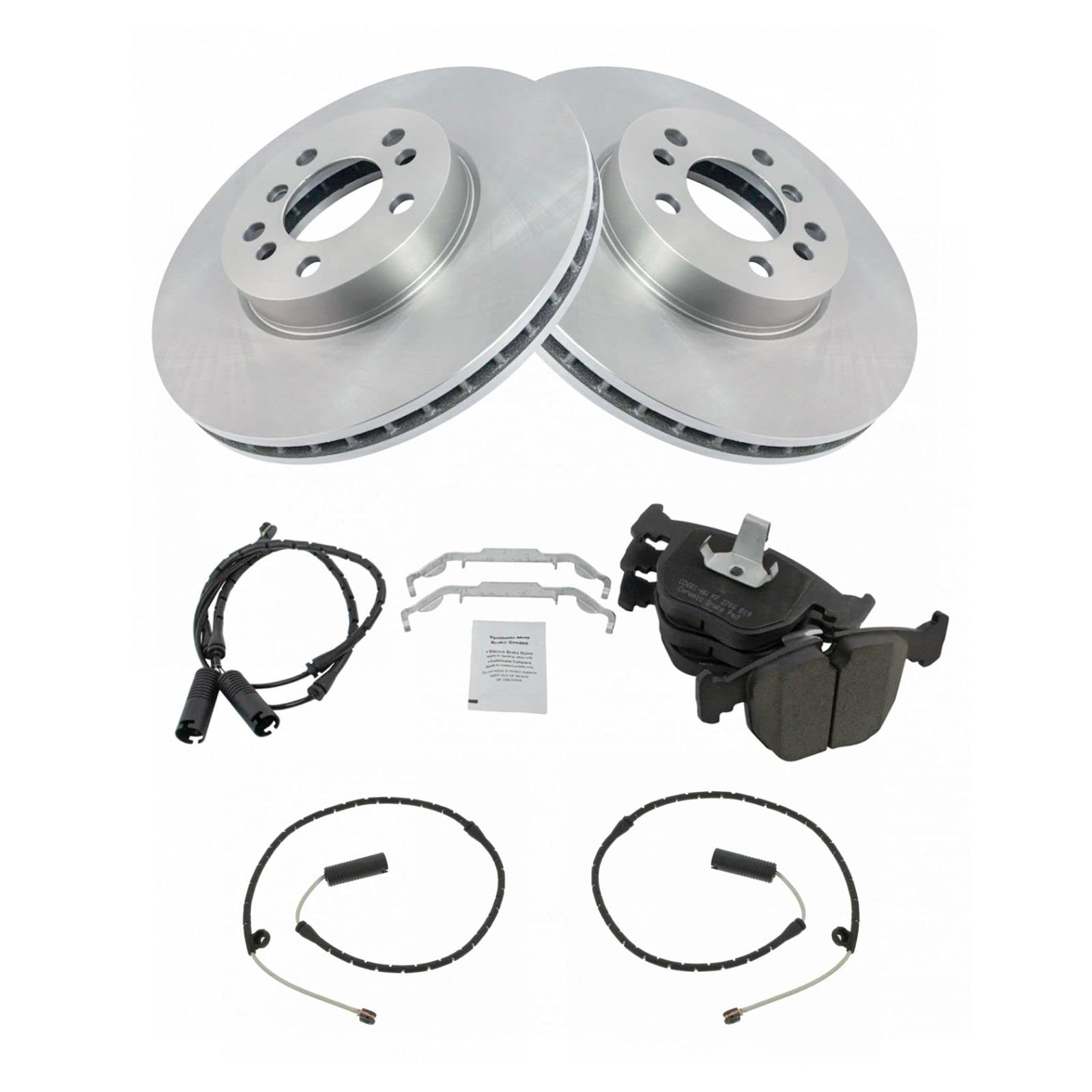 High-Performance Front Brake Pad & Rotor Kit with Wear Sensor - Ceramic Brake Pads & Rotors for 2000-2006 BMW X5 - Perfect for City Driving & Highway Commuting
