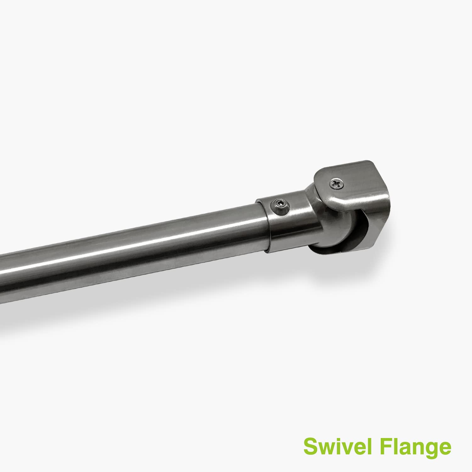 Naiture 60-Inch Straight Clothes Bar & Shower Curtain Rod with Swivel Flange/Bracket - Brushed Nickel Finish for Bathroom, Closet & Laundry Room Organization