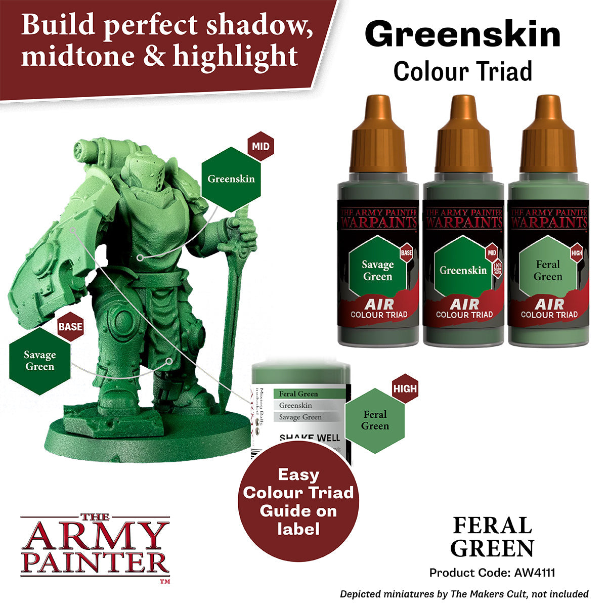 Warpaints Air: Feral Green - Premium Matte Eyeshadow for Bold Makeup Looks - Perfect for Cosplay, Halloween & Artistic Expression
