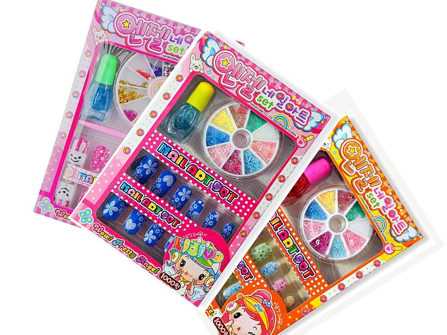 APOEM 12 Colors Nail Art Kit for Girls - Cute & Colorful Nail Polish Set with Glitter & Stickers, Perfect for DIY Manicures, Parties & Gifts (3-Piece Set)