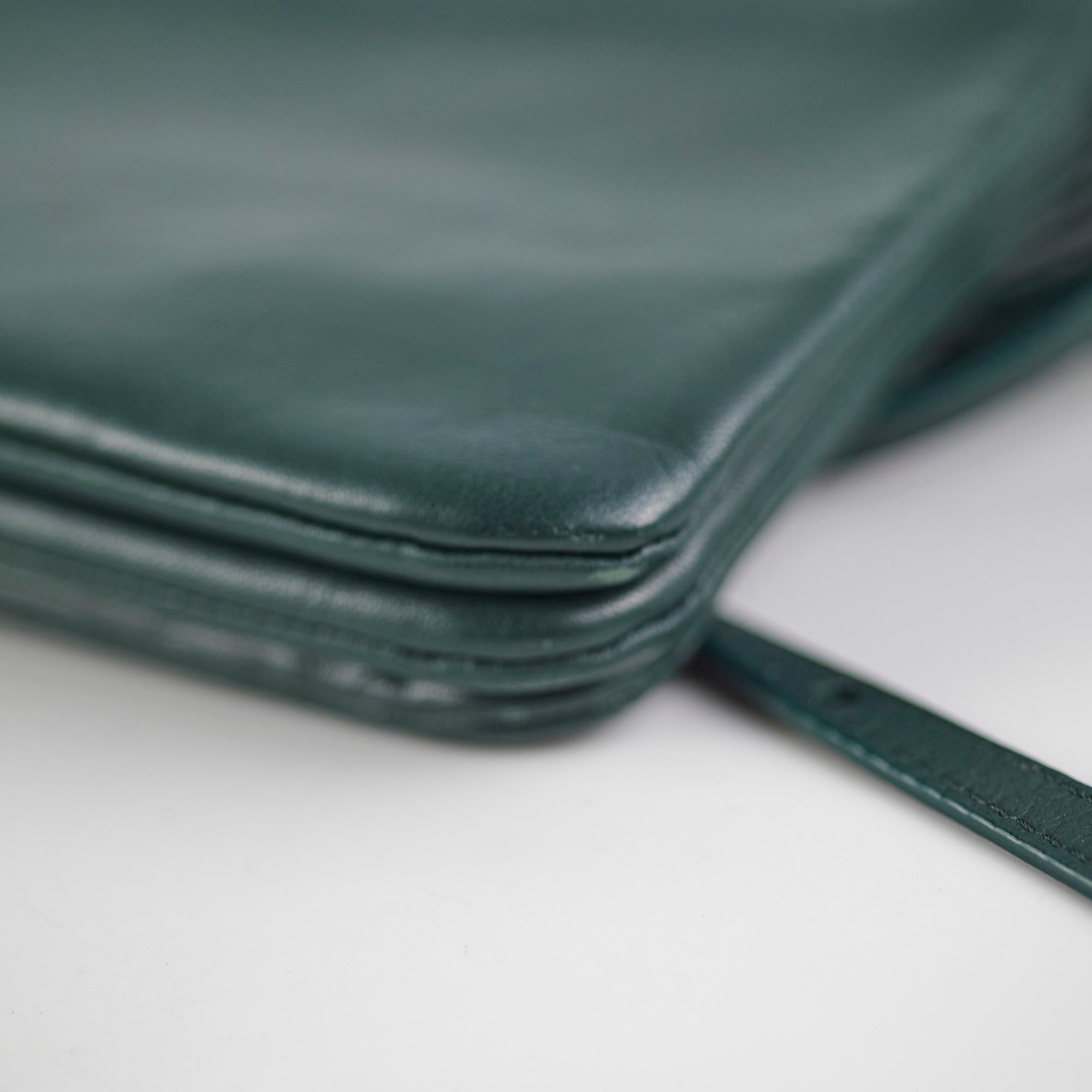 Celine Trio Bag Genuine Lambskin Leather Crossbody Handbag in Green - Perfect for Work, Travel & Everyday Use