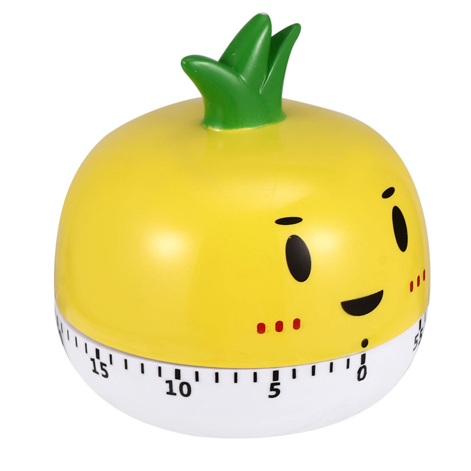 Luxshiny 60-Minute Manual Kitchen Timer - Plastic Rotating Countdown Clock for Cooking, Baking, Studying & Classroom Use - Multipurpose Onion-Shaped Timer with Sticker (1-Pack)