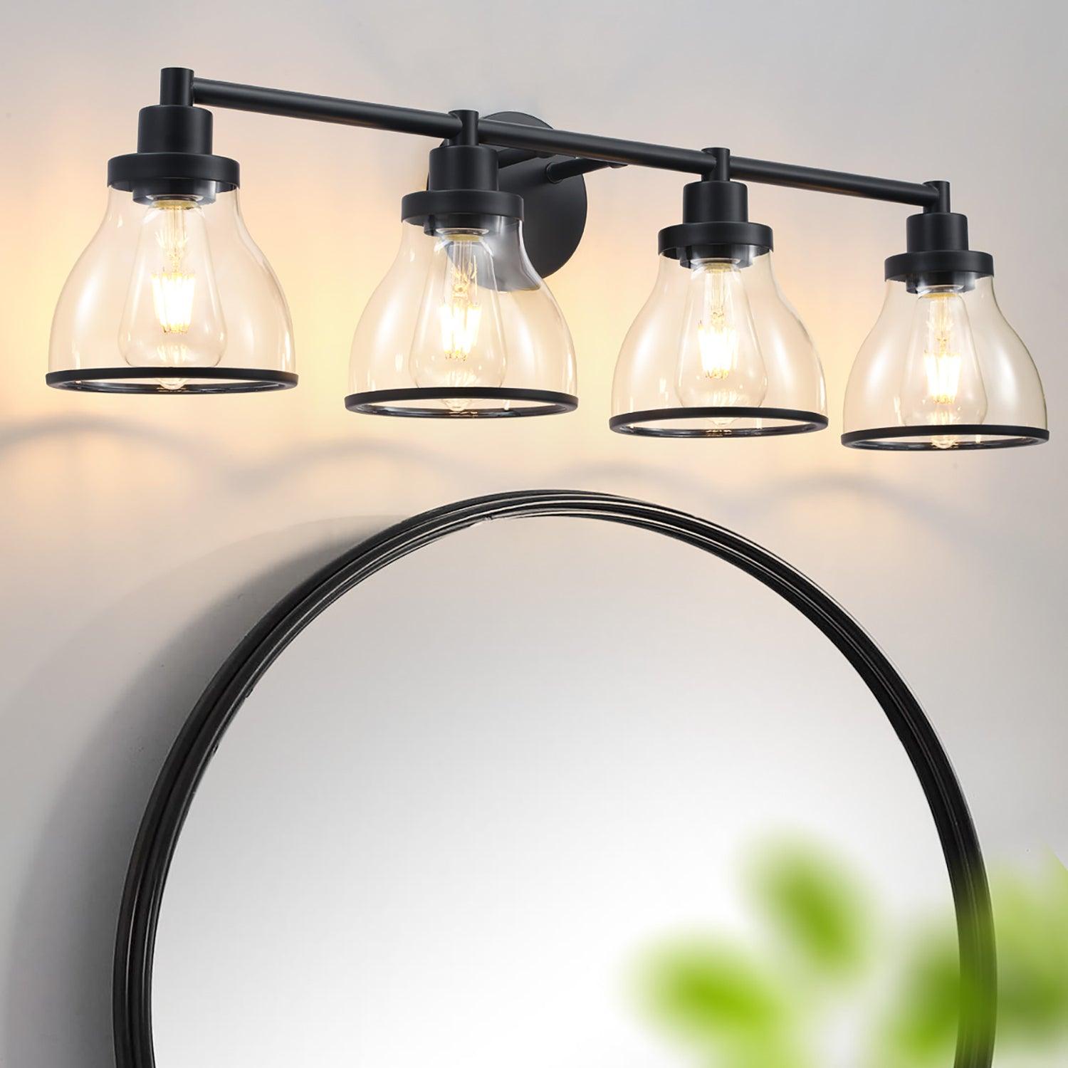 Hermosa Modern 4-Light Bathroom Vanity Light Fixture - Brushed Nickel Finish for Bathroom Mirror Lighting, Perfect for Modern Home Decor and Spa-Like Ambiance