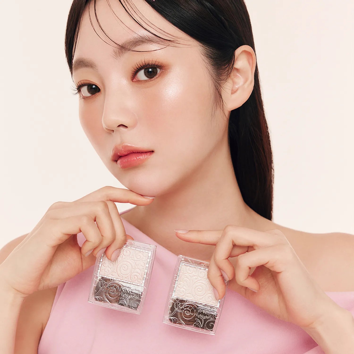CEZANNE Pearl Glow Highlighter 2.4g - 4 Shimmering Shades for Cheekbones & Face Contouring | Perfect for Daily Makeup & Special Occasions