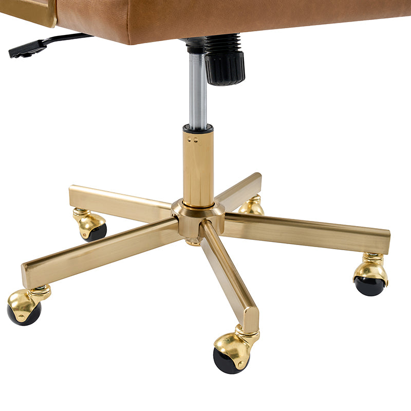 Denise Upholstered Swivel Office Chair - Ergonomic Executive Desk Chair with Adjustable Height & Lumbar Support - Perfect for Home Office, Gaming & Conference Rooms