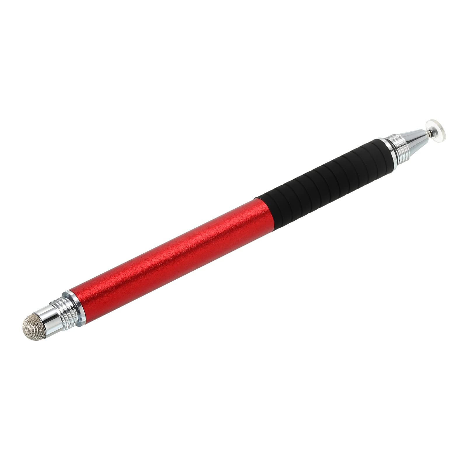MECCANIXITY 2-in-1 Fine Point Disc & Fiber Tip Stylus Pen for Touch Screens - Universal Capacitive Stylus with High Sensitivity & Precision (Red) - Perfect for iPad, Android Tablets, Smartphones & Drawing