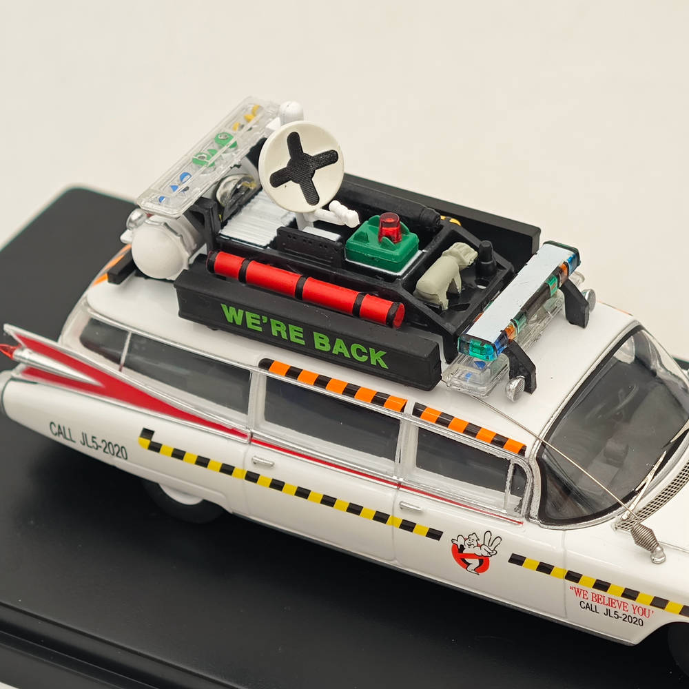 1/64 Scale YS Cadillac Ghostbusters ECTO-1A Diecast Model Car - Highly Detailed Collectible Miniature for Movie Fans & Car Enthusiasts - Perfect for Display, Gifts, and Ghostbusters Memorabilia Collections