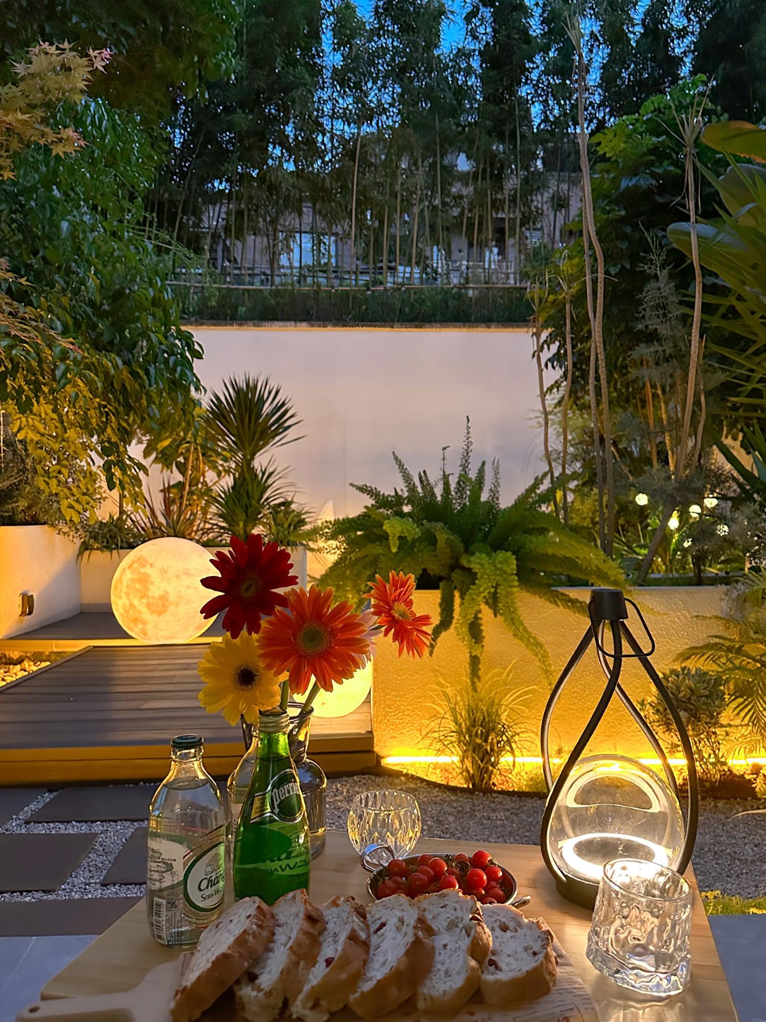 Eclisse Orb Lantern - Rechargeable LED Table Lamp for Indoor/Outdoor Use - Perfect for Camping, Patio, and Home Decor