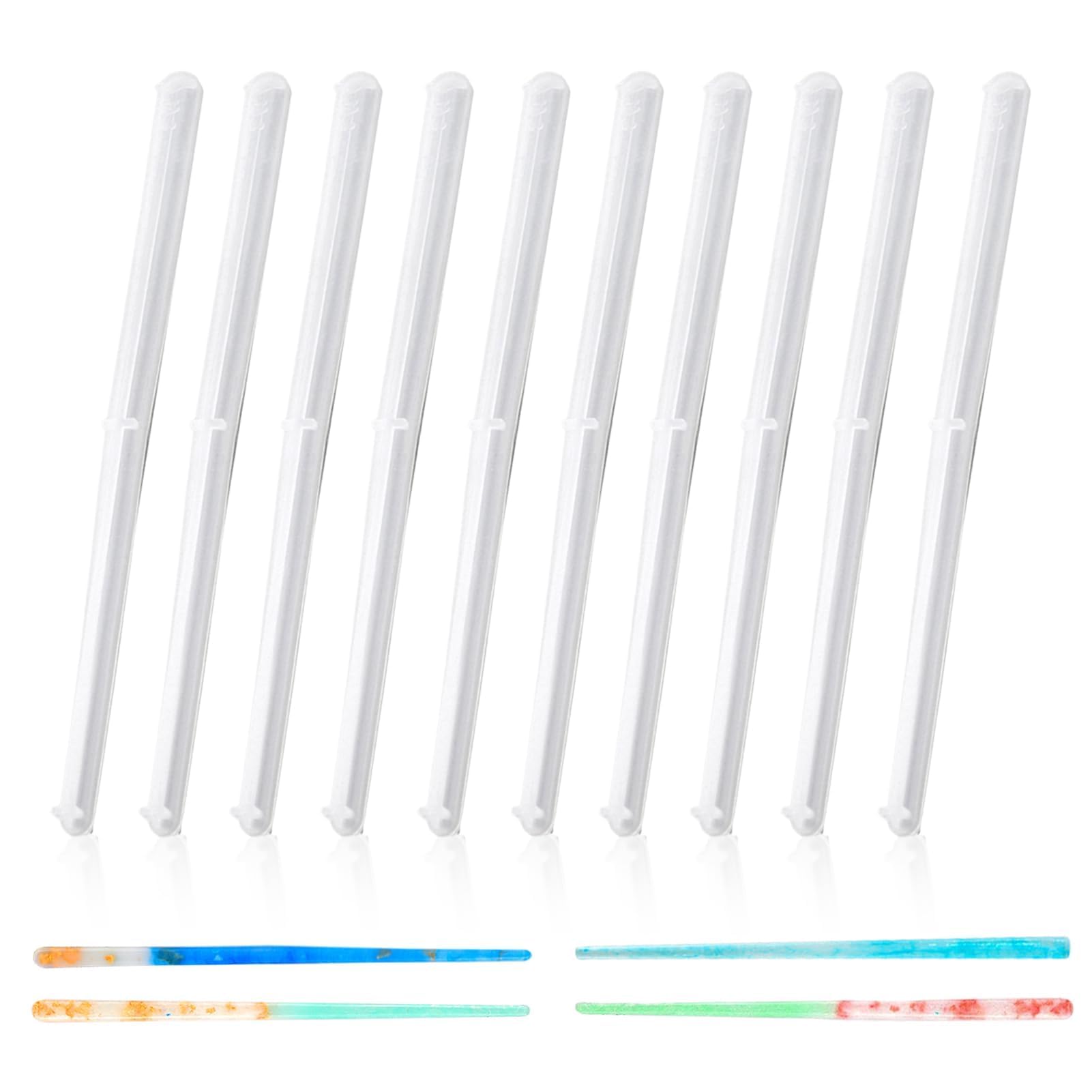 10PCS Silicone Resin Hair Clip & Hair Stick Molds for Epoxy Jewelry Making - DIY Hairpin Molds for Women, Crafting Hair Accessories (Perfect for Wedding, Party, and Gift Use)