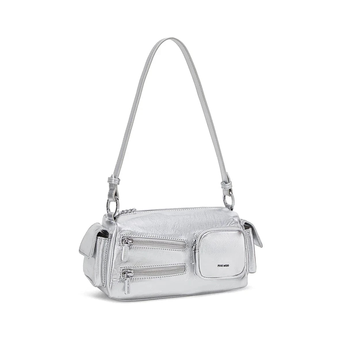 Vegan Leather Shoulder Bag for Women | Stylish Silver Crossbody Purse | Perfect for Work, Travel & Everyday Use