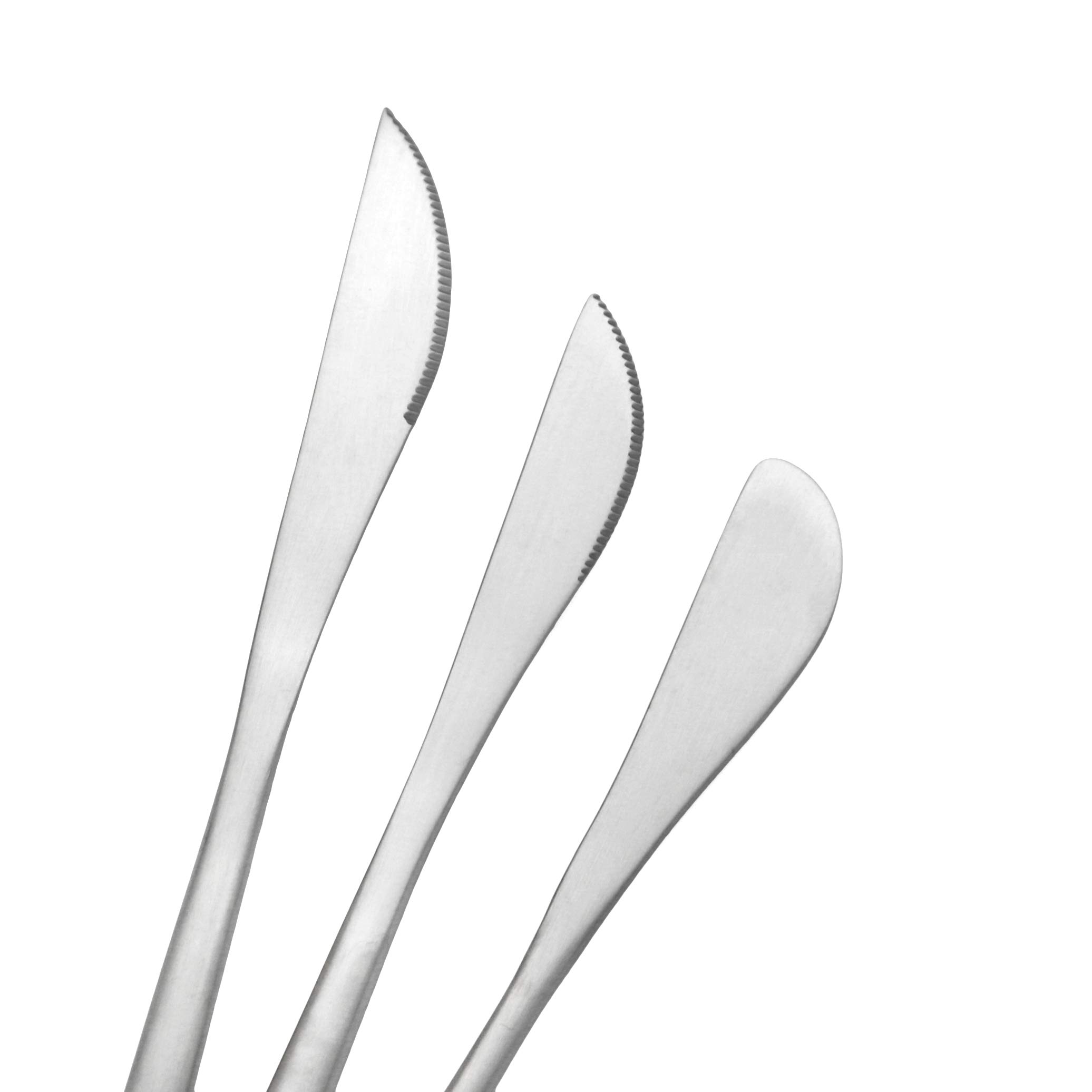 Royal 5-Piece Matte Silver Flatware Set - 18/10 Stainless Steel Dessert & Salad Spoons (7.2