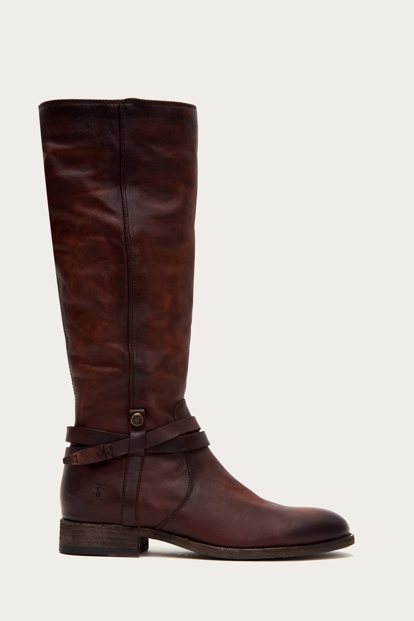 Melissa Belted Tall Vintage Leather Boots for Women - Eco-Friendly Pre-Loved Fashion | Perfect for Fall Outfits, Casual Wear & Retro Style