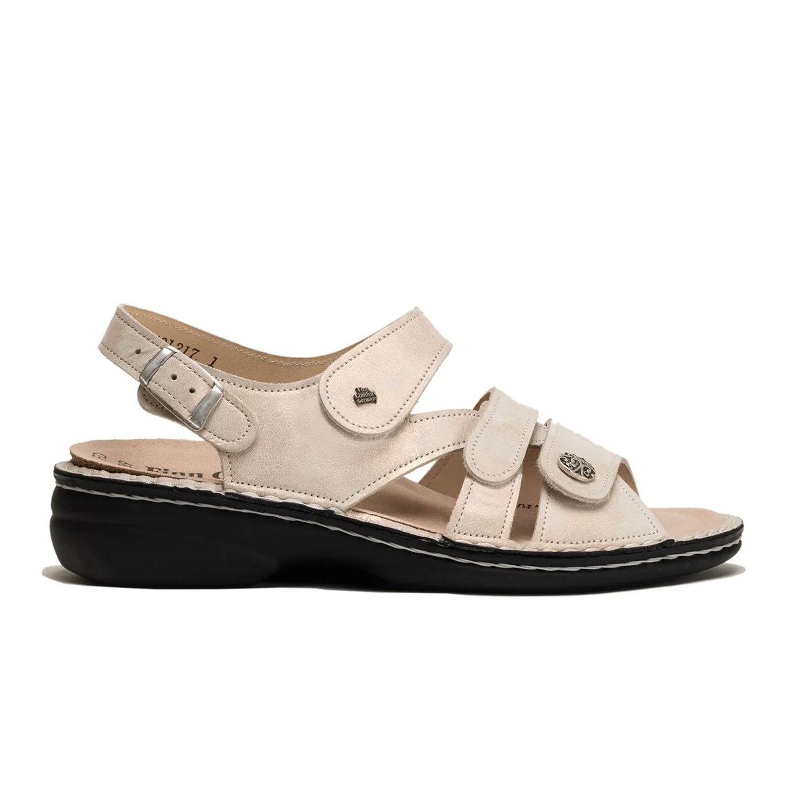 Finn Comfort Gomera S Backstrap Sandal for Women - Premium Champagne Nuvola Leather Comfort Sandals | Perfect for Travel, Beach & Summer Walking