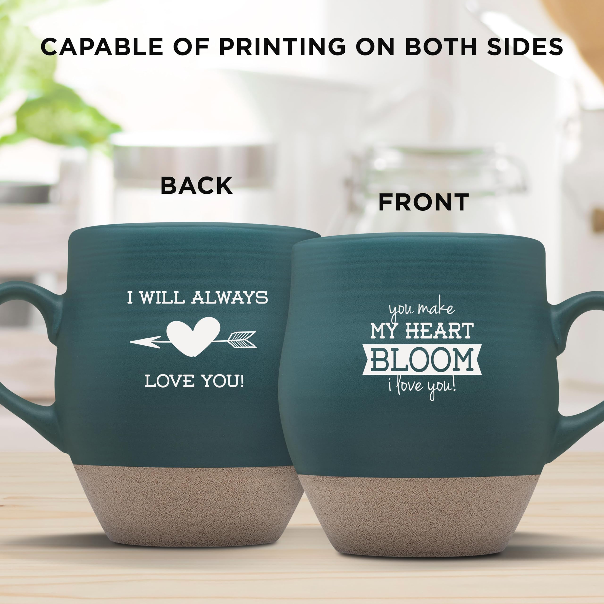 Premium 16 oz Admiral Ceramic Coffee Mugs Set of 50 - Customizable Text & Logo - Stoneware Drinkware with C-Handle - Green - Perfect for Offices, Restaurants & Corporate Gifts