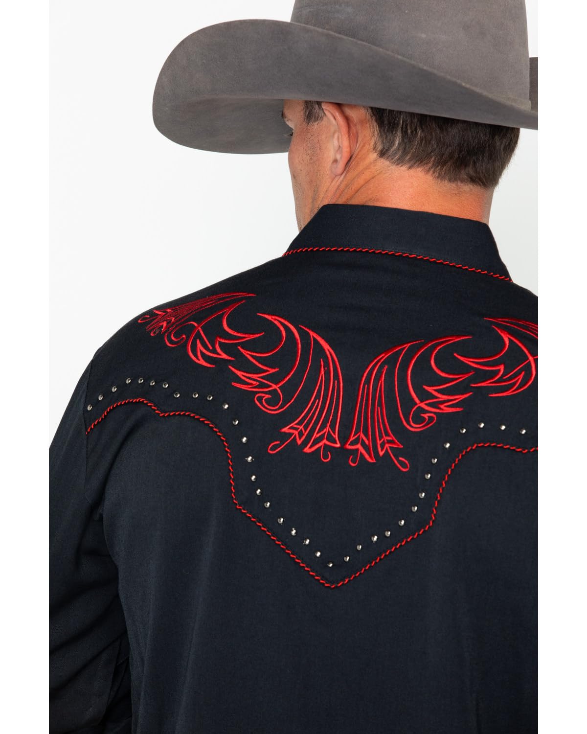 **Men's Western Shirt with Long Sleeves & Candy Cane Piping – Stylish Snap Button Plaid Shirt for Cowboy, Rodeo, and Casual Wear**
