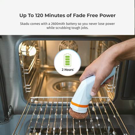 6-in-1 Waterproof Cordless Electric Spin Scrubber with 6 Replaceable Brush Heads - Powerful Cleaning Tool for Bathroom, Kitchen, Floors & Tiles - Ideal for Grout, Shower, Sink & Hard-to-Reach Areas - 2 Year Warranty