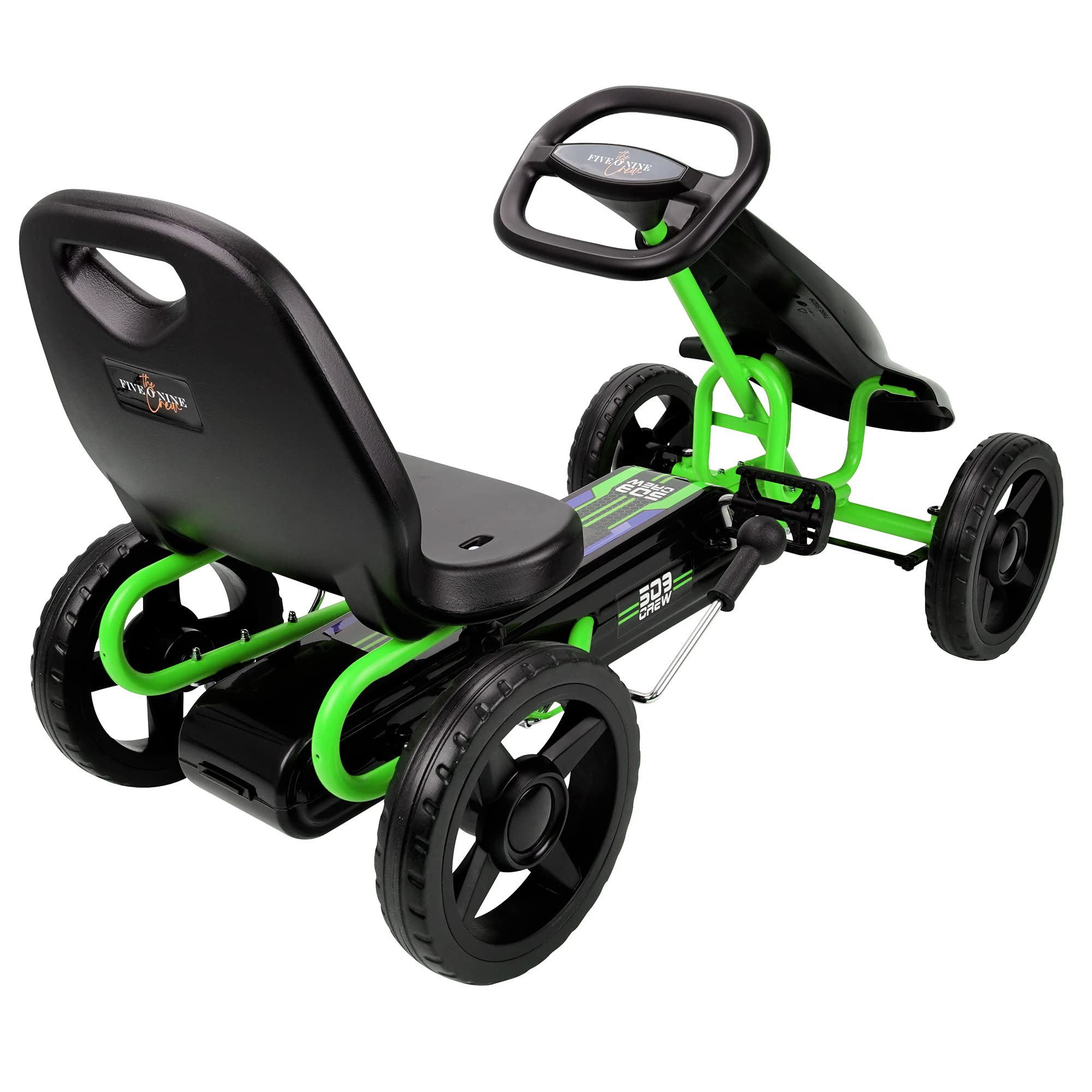 509 Crew Air Jet Pedal Go Kart for Kids Ages 4+ - Green Sporty Design with Adjustable Bucket Seat, 10