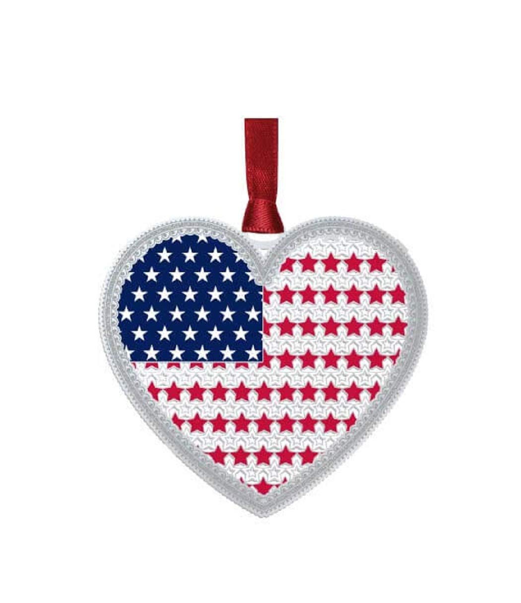 American Flag Heart Hanging Ornament - Patriotic Home Decor for Wall, Door, and Outdoor Use - Perfect for 4th of July, Memorial Day, and Veterans Day Celebrations