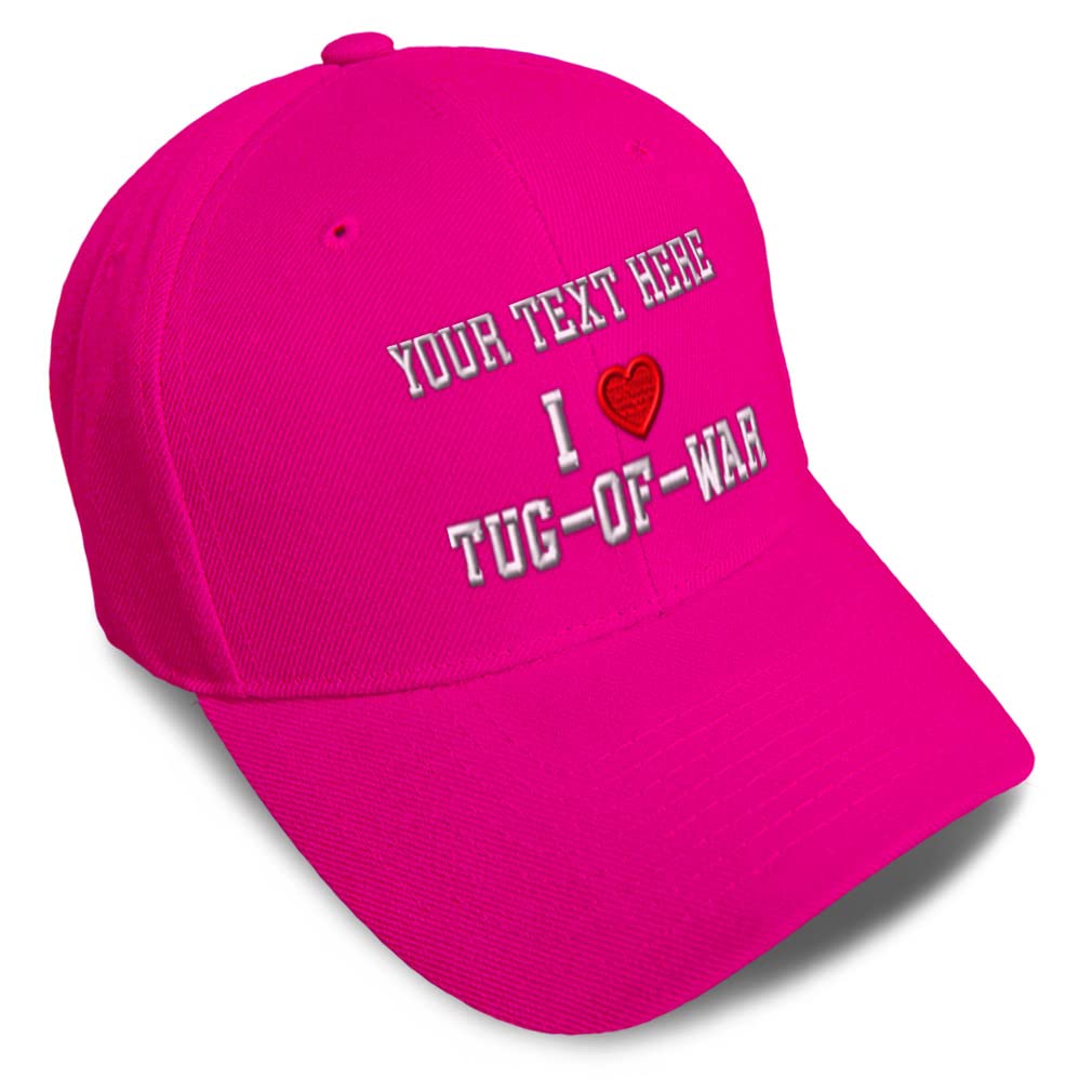 Baseball Cap with Red Heart Design - Perfect for Sports Lovers & Tug-of-War Fans - Acrylic Embroidered Hat for Baseball, Football, and Outdoor Activities