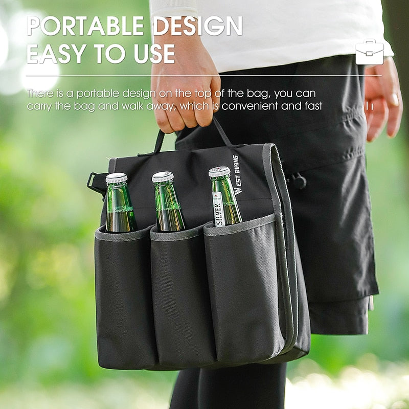 Insulated Bicycle Water Bottle Holder - Portable Cycling Drink Container Bag with Cooler, Trunk Shelf & Kettle Cup | Perfect for Road Bikes, Mountain Biking & Commuting