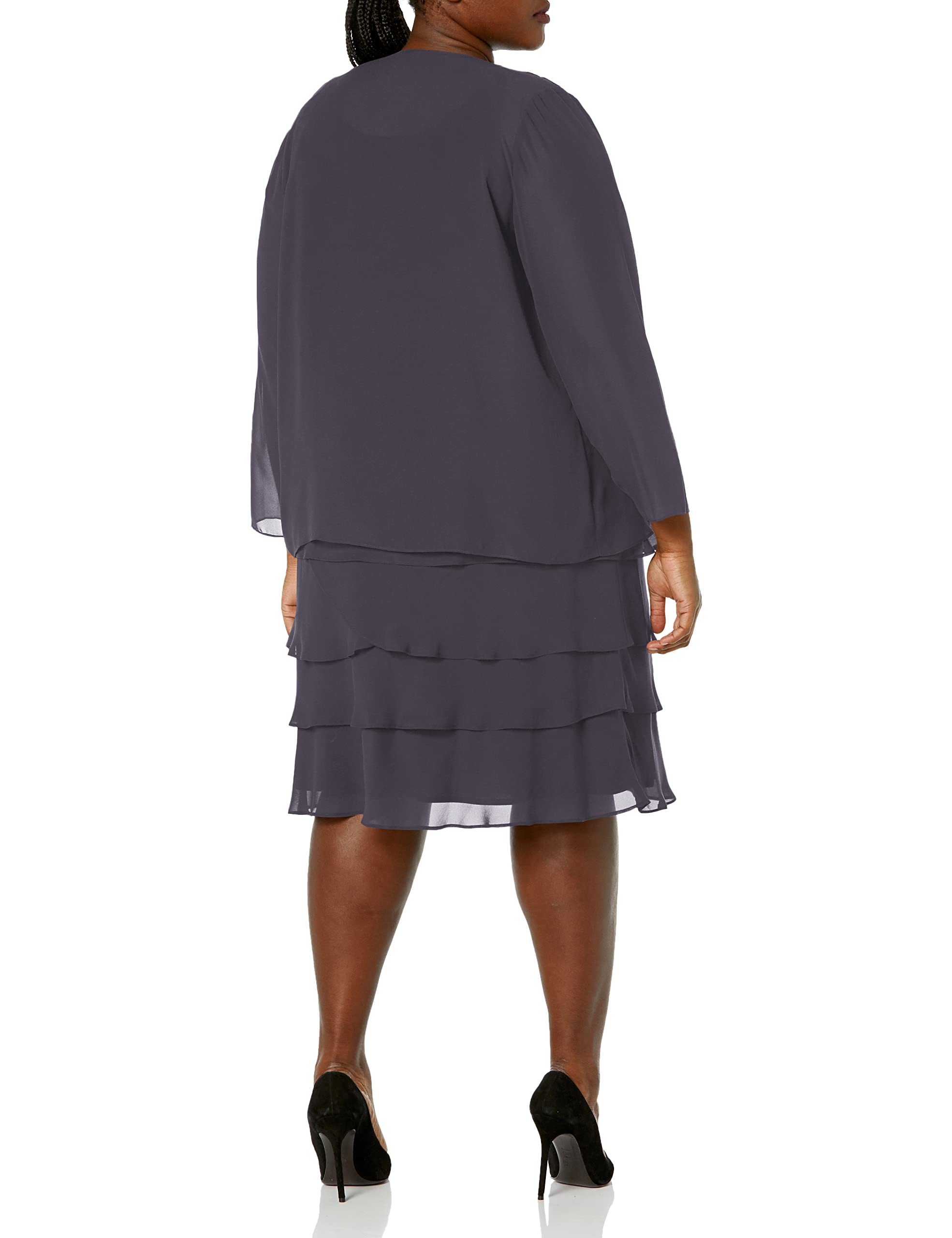 Elegant Plus Size Embellished Shoulder Chiffon Jacket for Women | Mother of The Bride Dress | Perfect for Weddings, Parties & Special Occasions