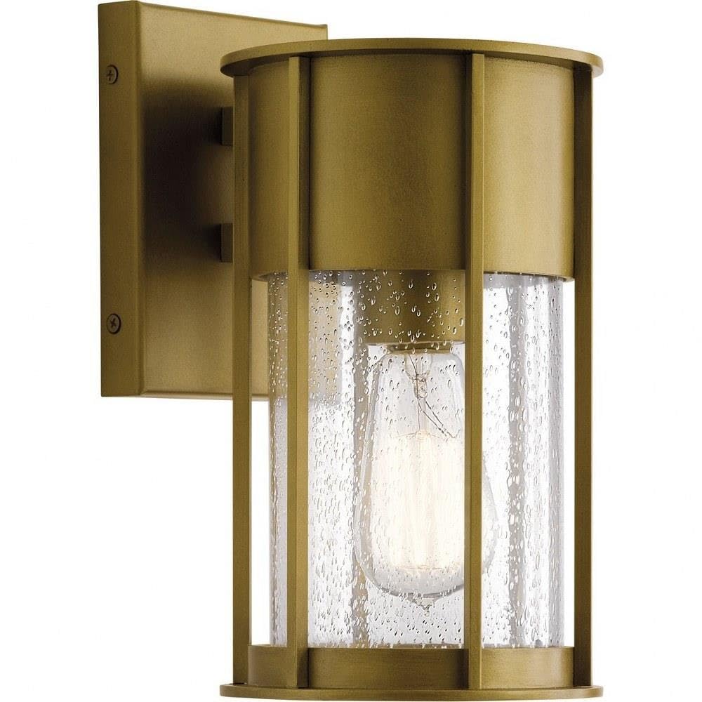 Kichler Camillo 11 Inch Single Light Wall Sconce with Clear Seeded Glass in Natural Brass - Perfect for Bedroom, Hallway, and Entryway Lighting
