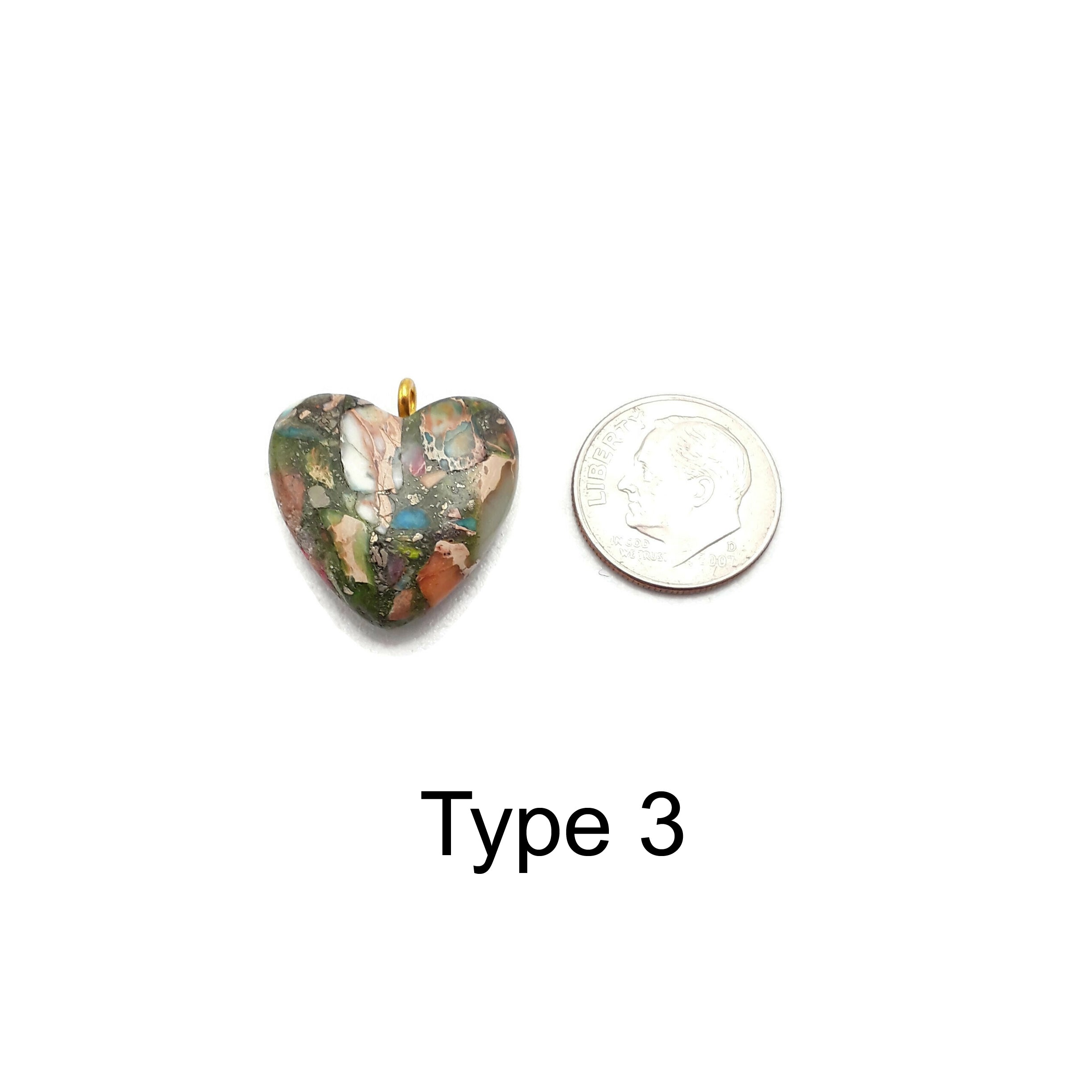 Blue/Green/Orange/Purple Sea Sediment & Bronzite Heart Pendant Necklace - 20x20mm Gemstone Jewelry for Women - Perfect for Spiritual Healing, Meditation & Boho Fashion