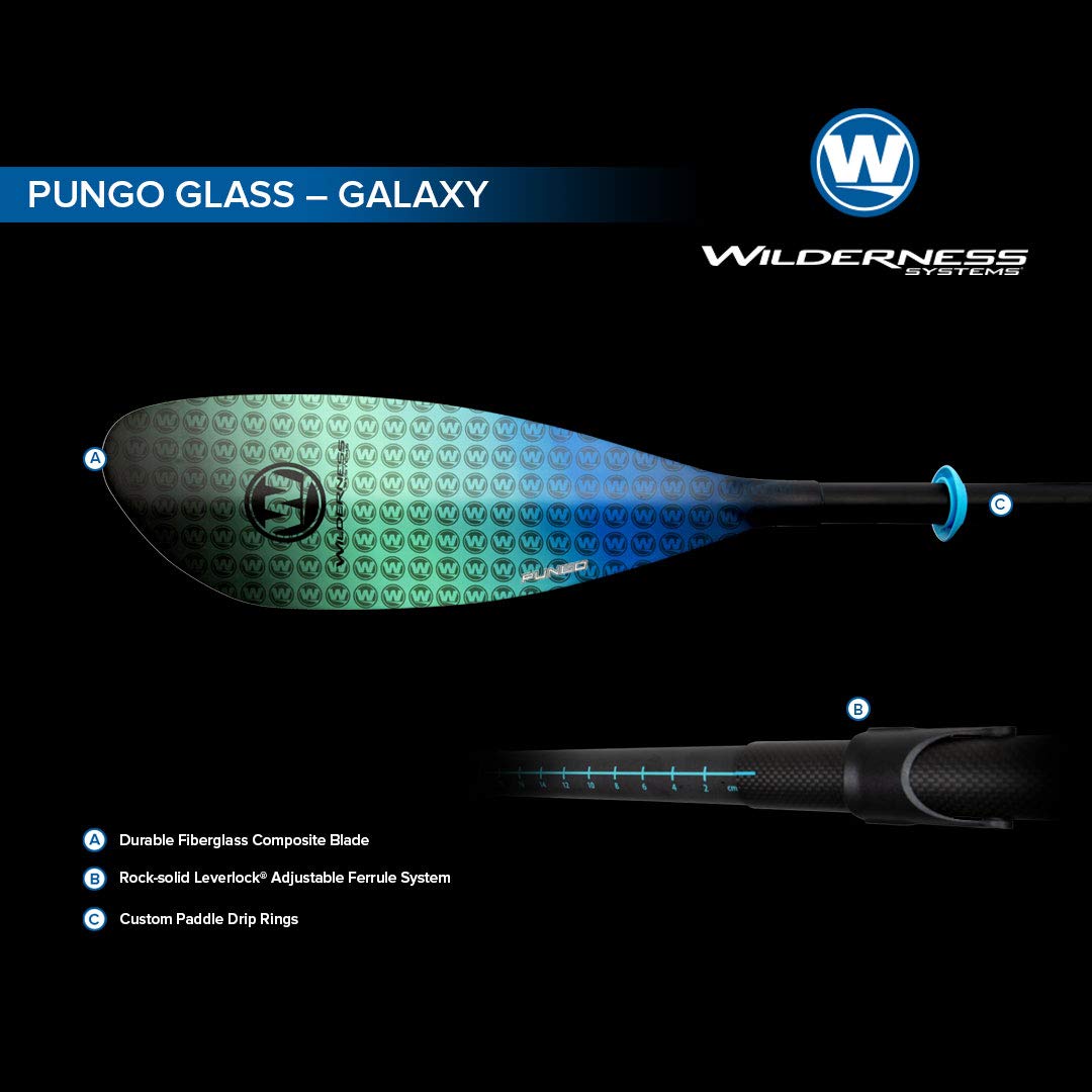 Wilderness Systems Pungo Kayak Paddle for Recreation & Touring | Lightweight Fiberglass or Carbon Fiber Blades | Adjustable Carbon Fiber Shaft (220-240cm) | Perfect for Lakes, Rivers & Coastal Kayaking Adventures