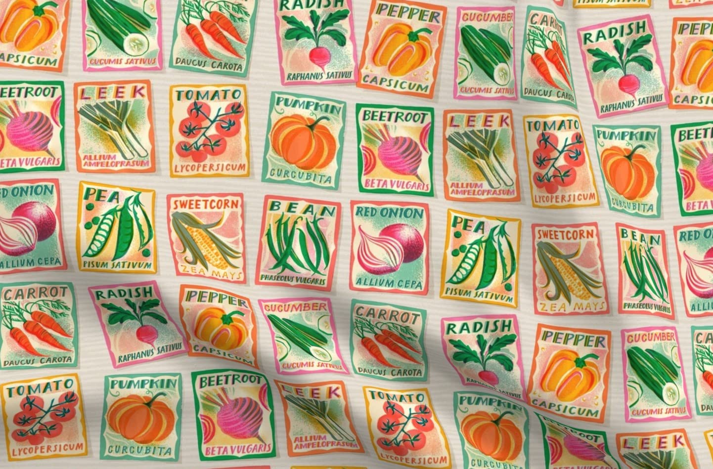 Vegetable Print Velvet Fabric - Spoonflower Upholstery & Home Decor for Gardening Enthusiasts