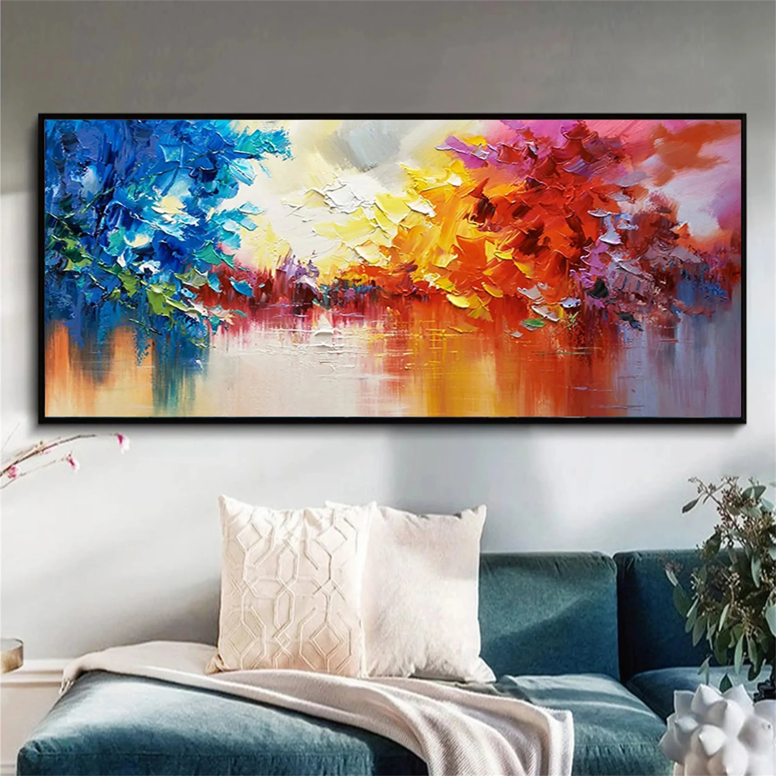 Abstract Painting #AB 122 - Modern Wall Art for Living Room, Bedroom & Office Decor | Large Canvas Artwork for Home & Office Interior Design