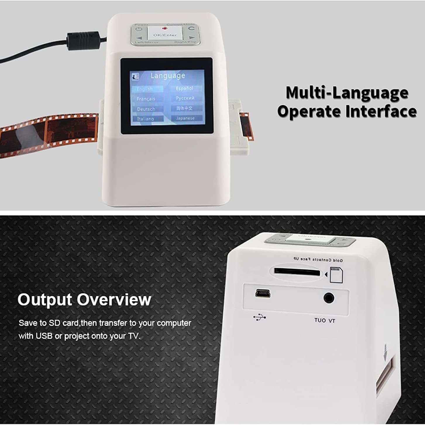 Digital Film Slide Scanner with 2.4