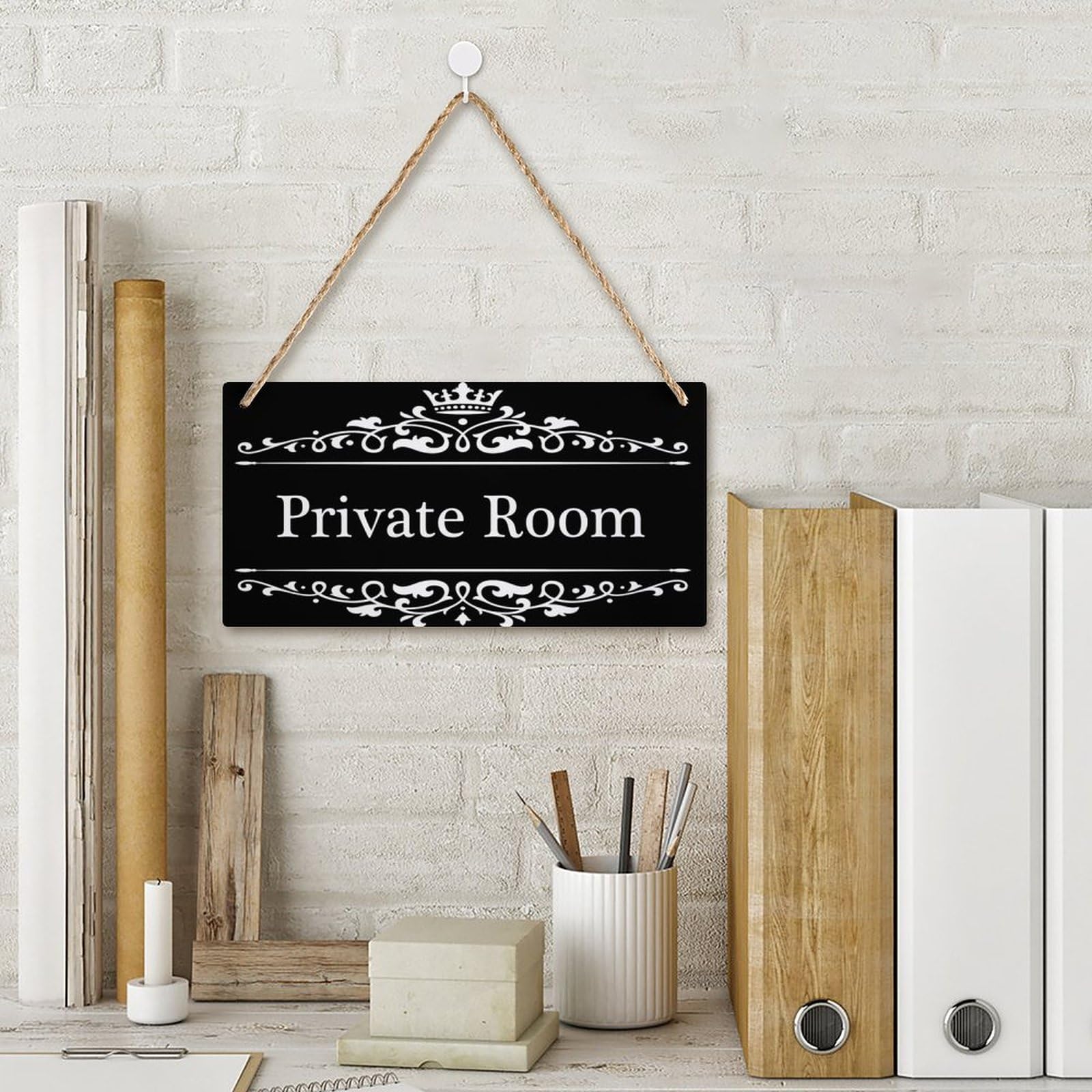 Private Room Sign - Handcrafted Wooden Hanging Decor for Bedroom & Bathroom - 6x12 Inch Rustic Wall Art - Perfect for Home, Office, or Gift Giving