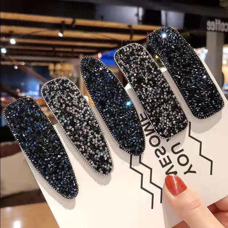 4PCS Shining Crystal Rhinestone Hair Clips for Women & Girls - Geometric Seed Bead Barrettes Hair Accessories for Parties, Weddings & Daily Styling